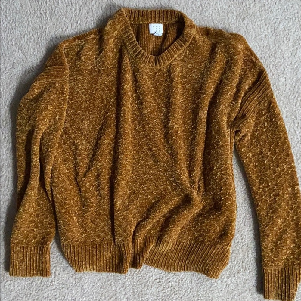 A New Day gold fuzzy sweater